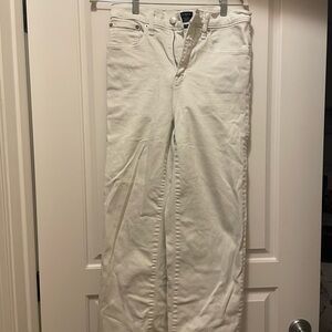 J. Crew Ivory Wide Leg Jeans